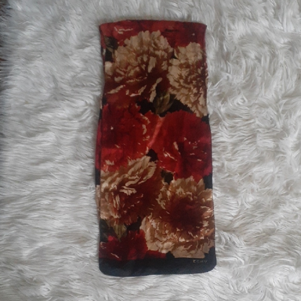 Echo Dark Romantic Floral Autumn Scarf